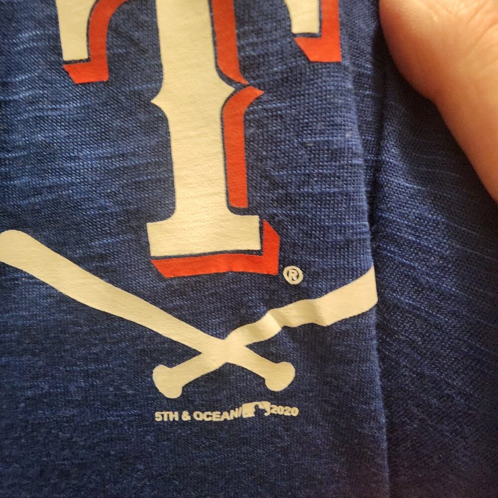 Women's Texas Rangers New Era Royal Plus Size Tie T-Shirt 4X - Picture 3 of 7